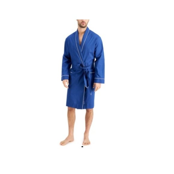 NWT Club Club Room Men's Chandler Robe Organic Cotton Blue One Size $50 X005 - Picture 1 of 1